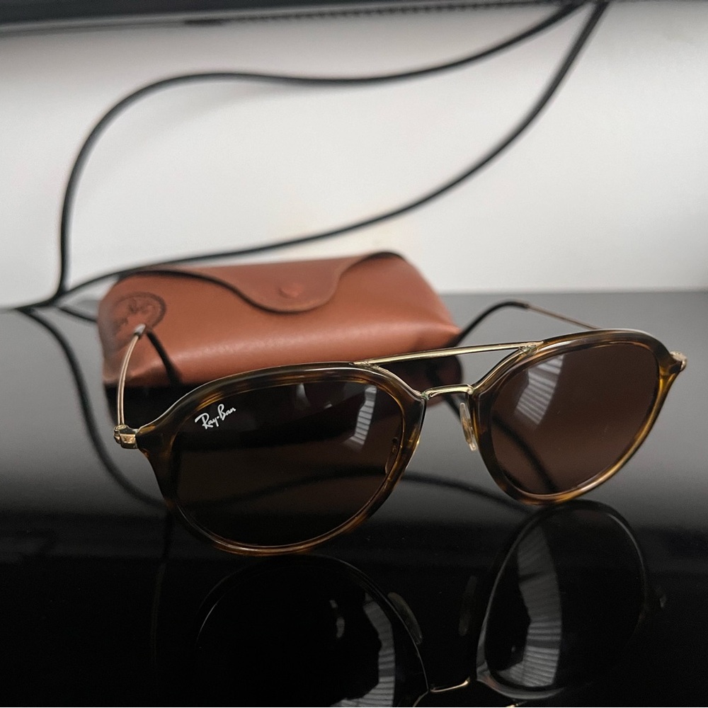 Rayban Tortoise Double Bride Aviators RB4253